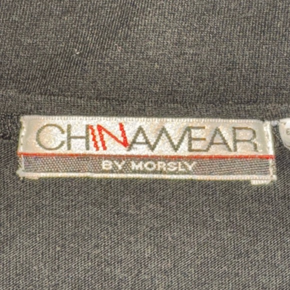 H-92 ChinaWear Black & White Embroidered Sleeveless Summer‎ Blouse Size L - Picture 11 of 14